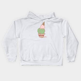 Cute ice cream on a cactus Kids Hoodie